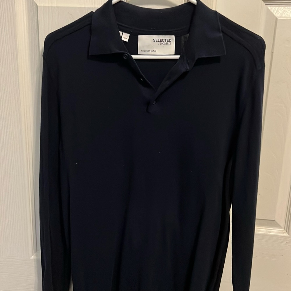 Selected/Homme Navy long sleeve Medium shirt